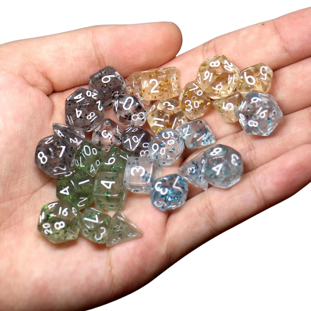 Juego de Mini Dados Poliédricos Rol Acrílico (7 Piezas) | Variedad - Imagen 7
