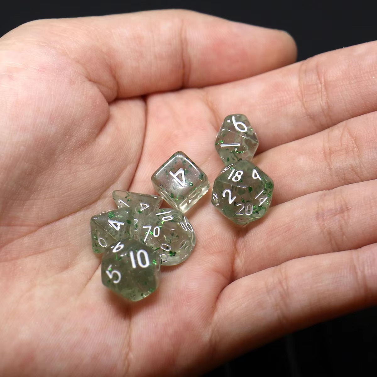 Juego de Mini Dados Poliédricos Rol Acrílico (7 Piezas) | Variedad - Imagen 3