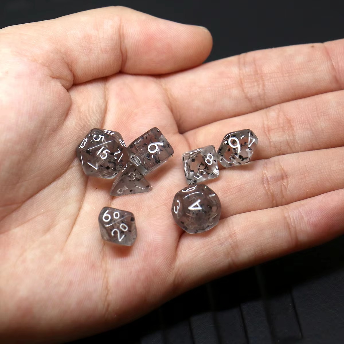Juego de Mini Dados Poliédricos Rol Acrílico (7 Piezas) | Variedad - Imagen 5