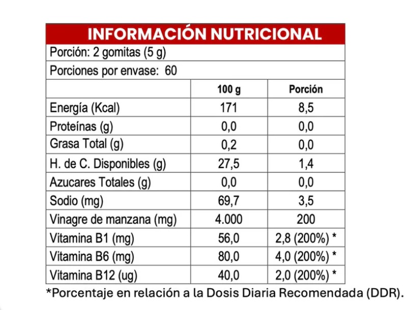 Gomitas Vinagre de Manzana (Apple Cider Vinegar) | 60 gomitas - Imagen 2