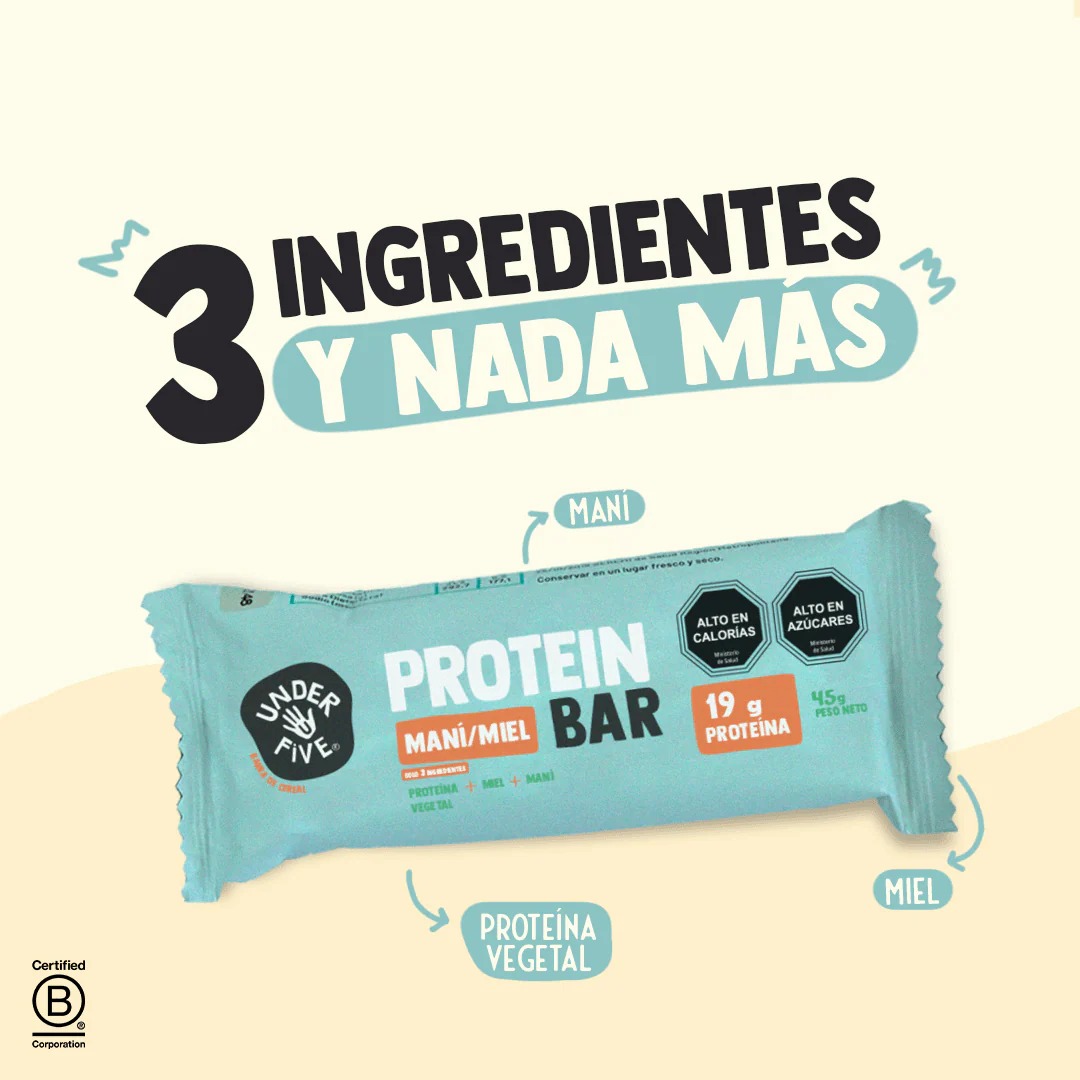 Protein Bar Maní Miel Underfive 45 gr - Imagen 2