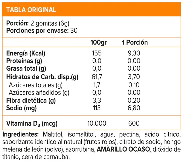 Gomitas Melena de León (Lion's Mane) sabor Berries | 60 Vegan Gummies - Imagen 2